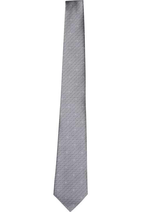 Canali for Men Canali Patterned Grey Silk Tie