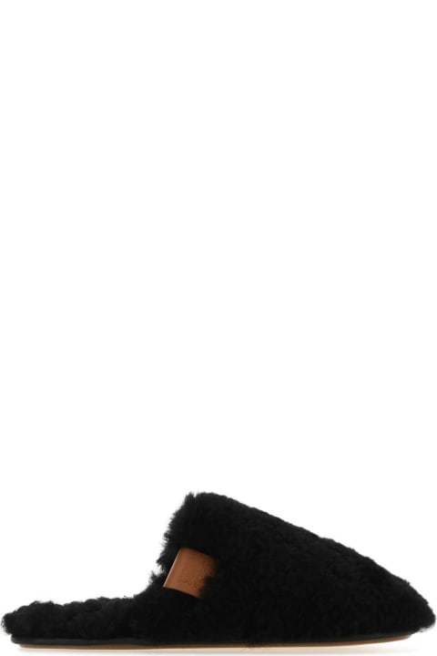 Other Shoes for Men Loewe Black Shearling Slippers