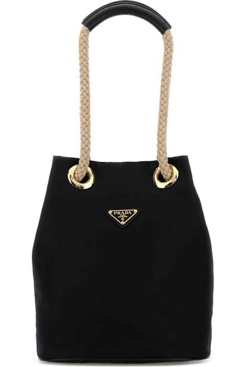 Homeware Prada Black Re-nylon Prada Mariner Bucket Bag