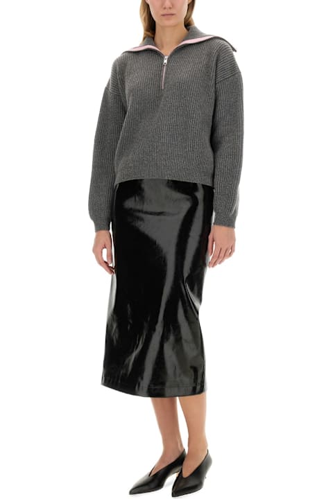 MSGM الملابس لـ السيدات MSGM Patent Leather Midi Skirt