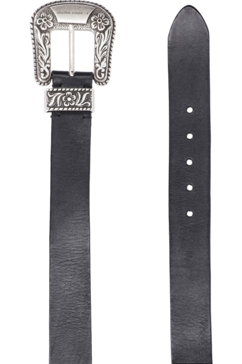 Belts for Women Golden Goose Logo Plaque Buckle Belt