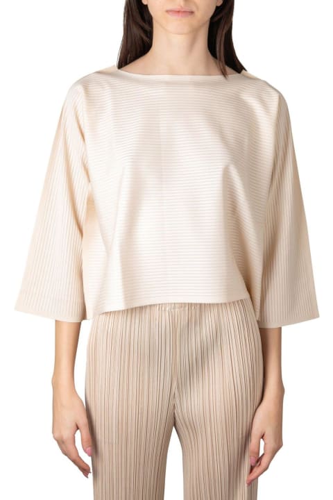 Topwear for Women Pleats Please Issey Miyake A-poc Boat Neck Pleated Blouse
