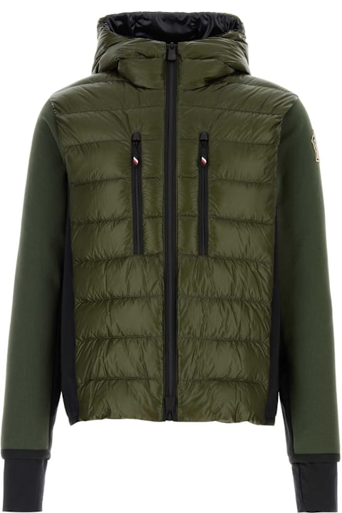 メンズ ニットウェア Moncler Grenoble Army Green Stretch Polyester Blend Jacket