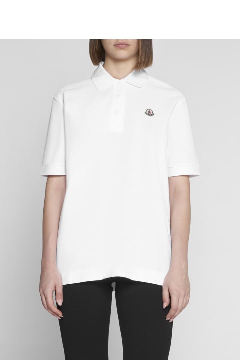 Topwear for Women Moncler Logo-patch Cotton Polo Shirt
