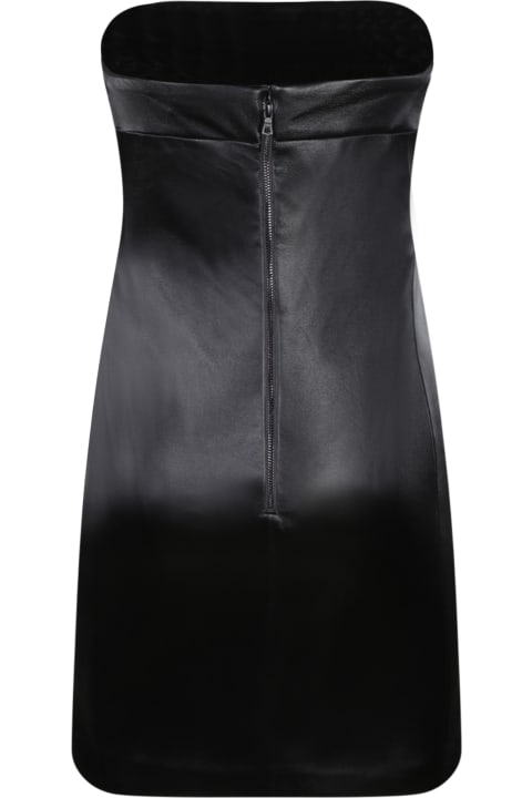 Fashion for Women Alice + Olivia Black Vegan Leather Bustier Mini Dress By Alice + Olivia