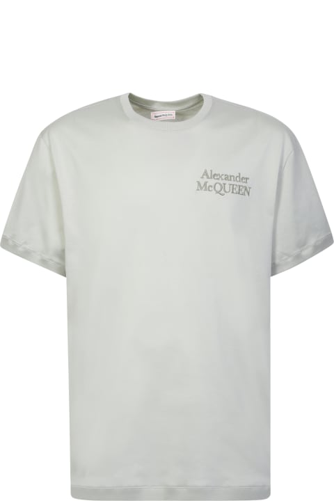 Topwear for Men Alexander McQueen Pastel Green Cotton T-shirt