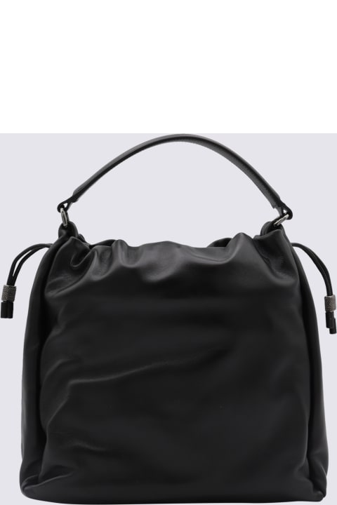 Homeware Brunello Cucinelli Black Leather Crossbody Bag