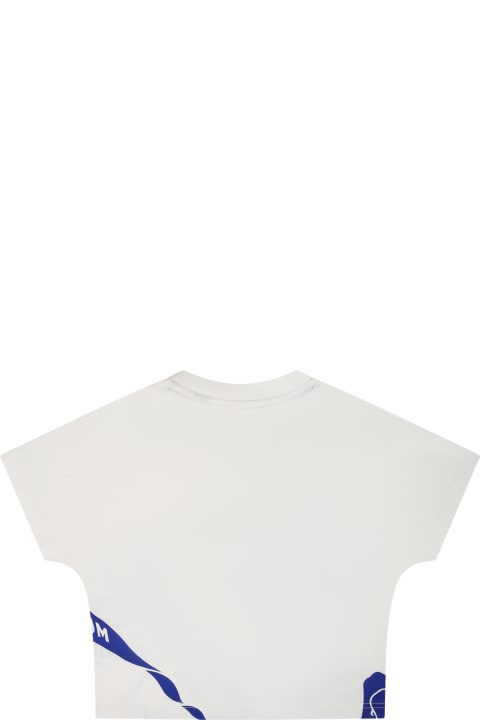 Fashion for Girls Burberry White T-shirt For Baby Girl With Print