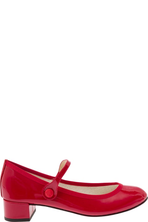 Repetto High-Heeled Shoes for Women Repetto 'rose' Red Mary Janes With Strap In Patent Leather Woman