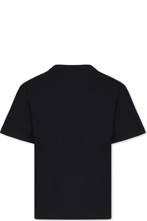Homeware MSGM Black T-shirt For Girl With Logo