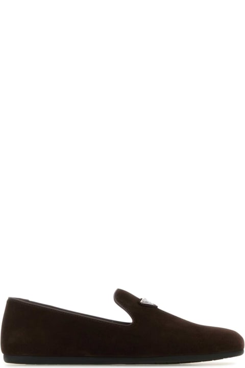 Prada Loafers & Boat Shoes for Men Prada Dark Brown Suede Loafers