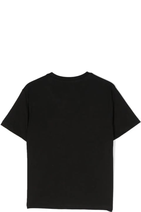MSGM for Kids MSGM Black T-shirt With Brushed Logo On Neck