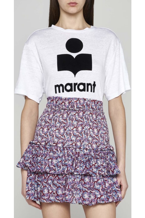 Marant Étoile Topwear for Women Marant Étoile Zewel Logo Linen T-shirt