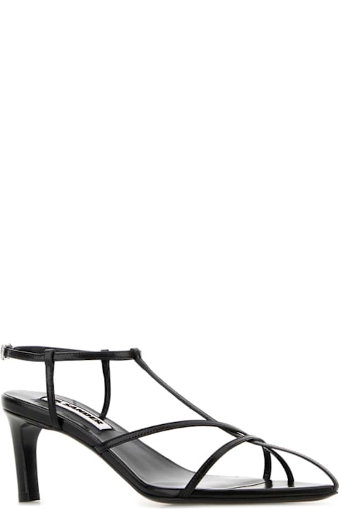 Jil Sander Black Leather Sandals