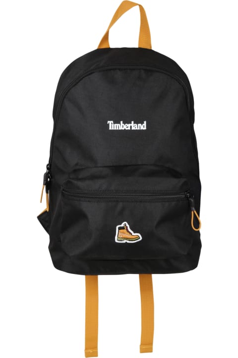 Black Backpack For Boy With Logo