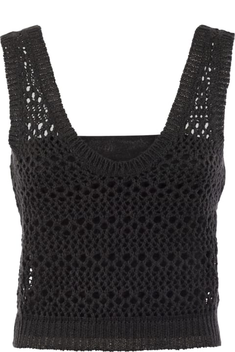 Clothing for Women Brunello Cucinelli Net Knitted Linen And Silk Top