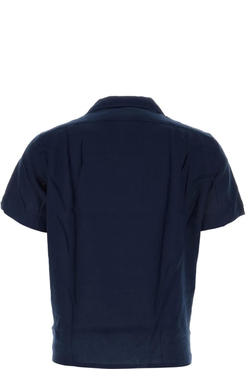 Ralph Lauren Men Ralph Lauren Navy Blue Linen Shirt