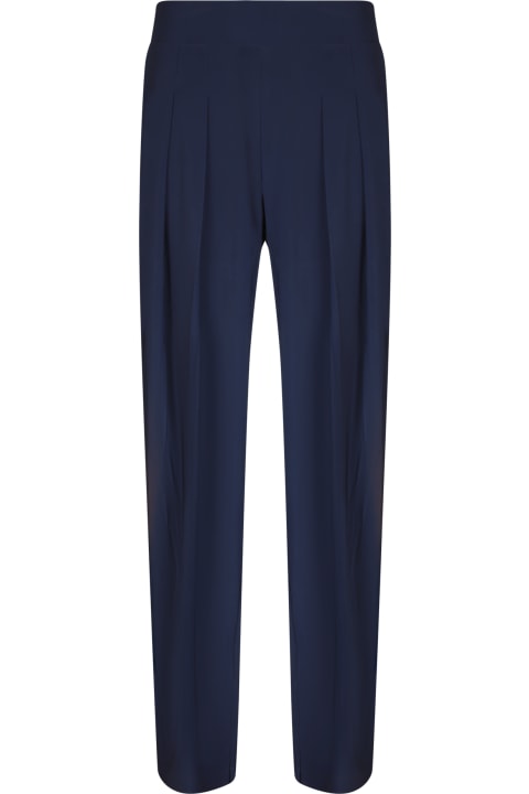 Norma Kamali Pants & Shorts for Women Norma Kamali Blue Low Rise Pleated Trousers