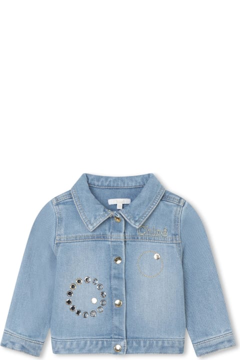 Chloé Coats & Jackets for Baby Girls Chloé Denim Jacket With Eyelets