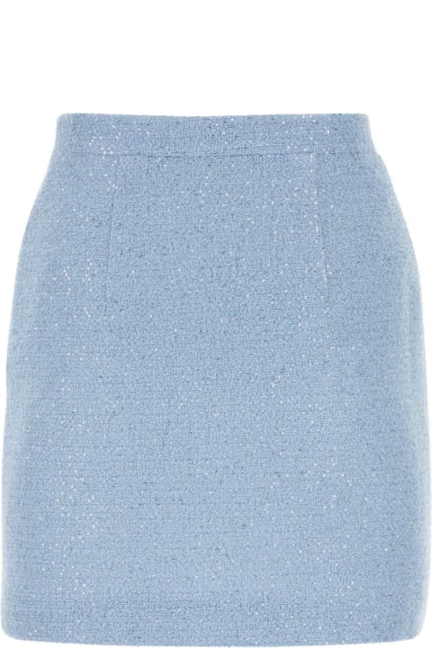 Homeware Alessandra Rich Light-blue Tweed Mini Skirt