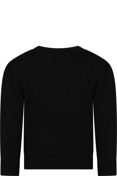 Balmain for Girls Balmain Black Sweater For Girl With Logo