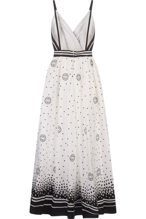 Elie Saab Dresses for Women Elie Saab Moon Printed Cotton Dress In White And Black