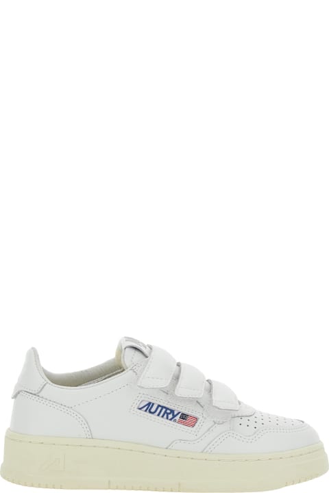 Homeware Autry 
kidstripes
 White Low Top Sneakers With Patch Logo On The Tongue And On The Side In Leather Boy