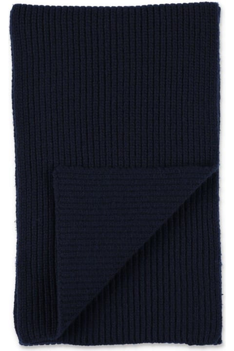 Stone Island Scarves for Men Stone Island Logo Patch Knitted Scarf