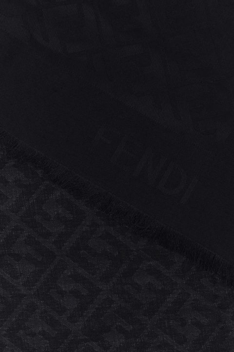 Fendi Scarves & Wraps for Women Fendi Black Silk Blend Scarf
