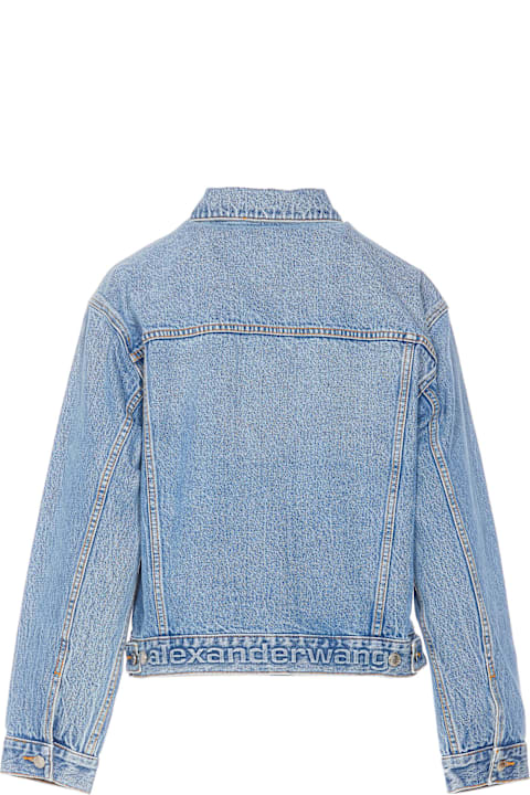 Alexander Wang Coats & Jackets for Women Alexander Wang Embossed Logo Trucker Denim Jacket