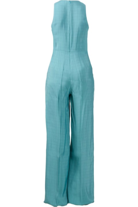 Pants & Shorts for Women SEMICOUTURE Aquamarine Sleeveless One-piece Jumpsuit