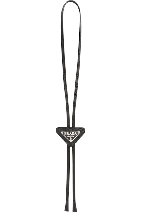 Jewelry for Men Prada Saffiano Leather Bolo Tie