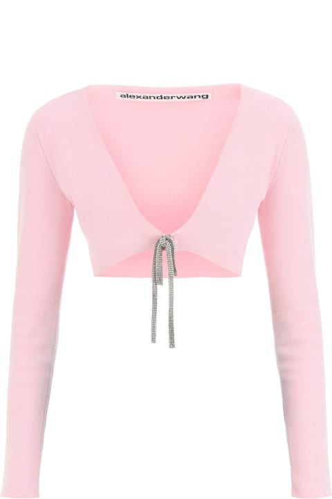 Alexander Wang Clothing for Women Alexander Wang Pink Stretch Cotton Blend Wrap-over Cardigan