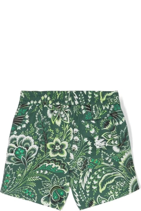 ベビーボーイズ EtroのTシャツ＆ポロシャツ Etro Shorts With Green Paisley Print