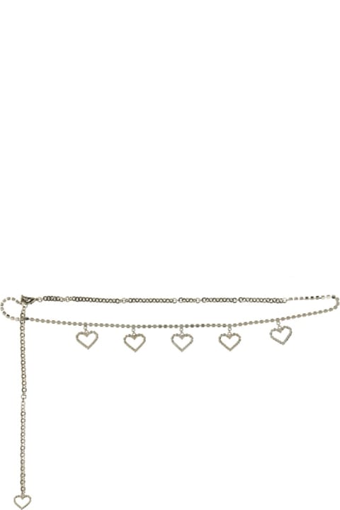 Alessandra Rich إكسسوارات لـ السيدات Alessandra Rich Crystal Belt With Heart Pendants