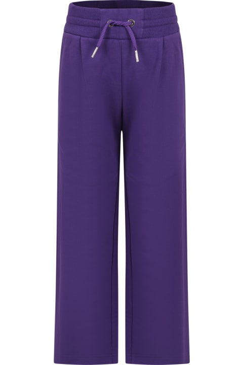 Givenchy Sale for Kids Givenchy Purple Trousers For Girl With Logo