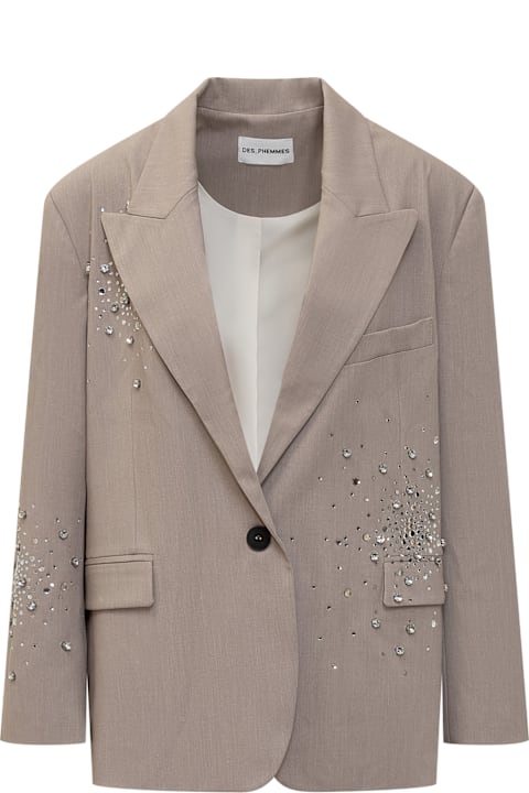 Des Phemmes Clothing for Women Des Phemmes Jacket With Rhinestones