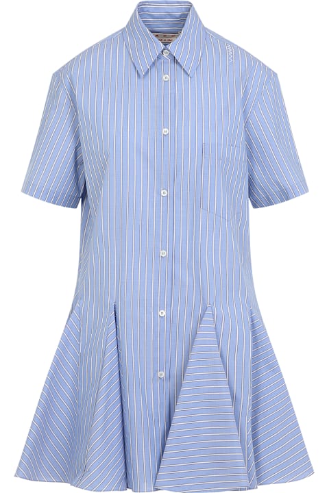 أدوات منزلية Marni Light Blue Cotton Mini Dress