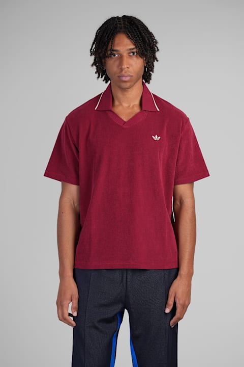 Adidas Originals by Wales Bonner for Men Adidas Originals by Wales Bonner Terry Polo Polo In Bordeaux Denim