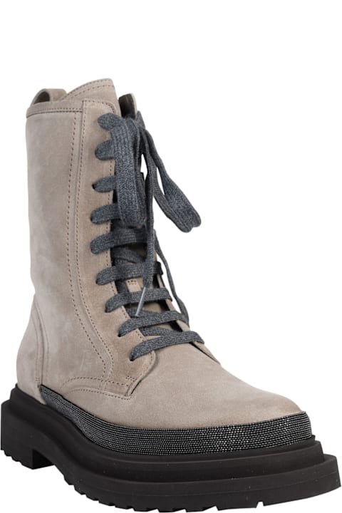 Brunello Cucinelli أحذية برقبة لـ السيدات Brunello Cucinelli Hi-top Lace-up Boots
