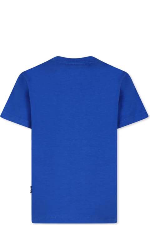 ボーイズ トップス Molo Blue T-shirt For Kids With Smiley