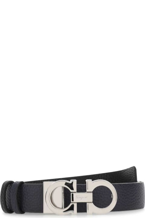 Ferragamo for Kids Ferragamo Midnight Blue Leather Reversible Belt