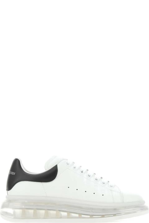 Fashion for Men Alexander McQueen White Leather Sneakers With Black Heel