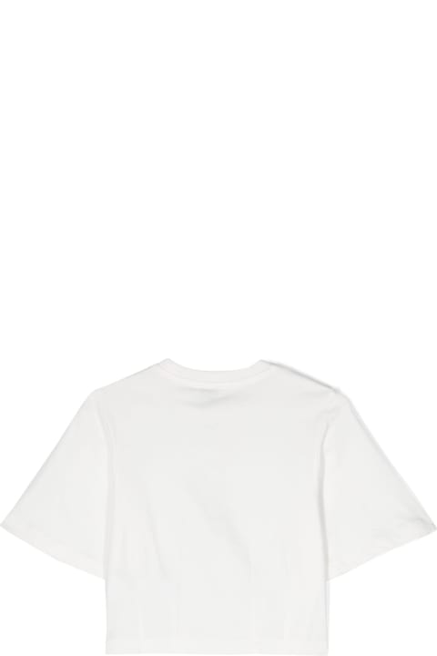 Sale for Girls Etro White Crop T-shirt With Etro Pegaso Logo