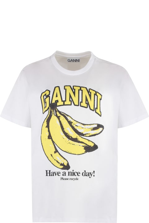 Ganni Topwear for Women Ganni Cotton Crew-neck T-shirt
