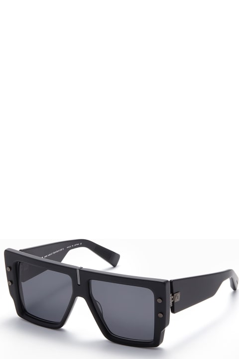 メンズ アイウェア Balmain B-grand - Matte Black / Black Rhodium Sunglasses