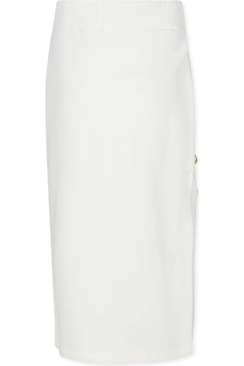 Balmain Bottoms for Women Balmain Ivory Skirt For Girl With Logo