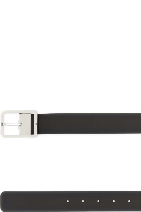Belts for Men Montblanc Dark Brown Leather Reversible Belt