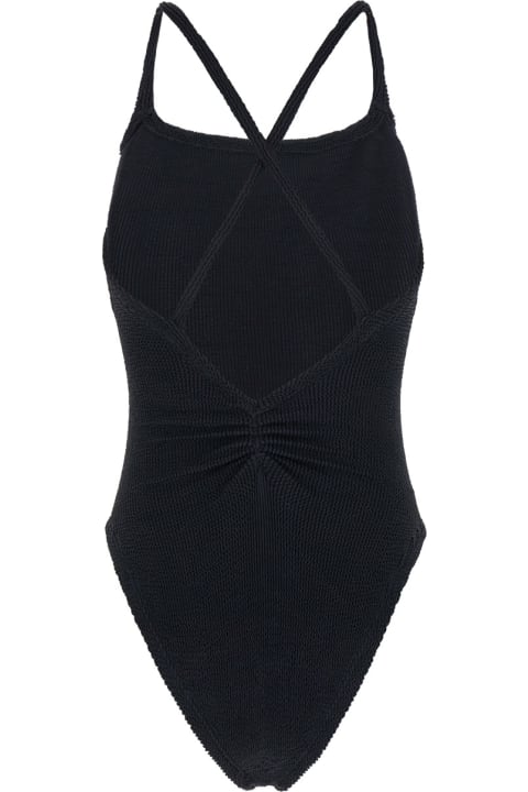 Fashion for Women Hunza G 'bette' Black One-piece Swimsuit With Crisscross Straps In Stretch Fabric Woman