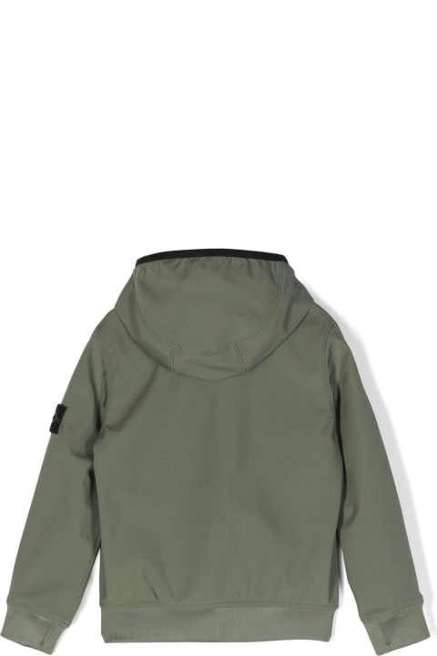 Fashion for Men Stone Island Junior Green Light Soft Shell-r E.dye Jacket In Recycled Polyester